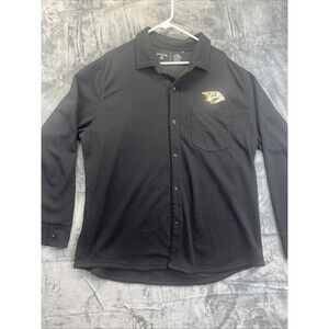 Antigua Nashville Predators Black Button Up Long Sleeve Shirt Mens 2XL